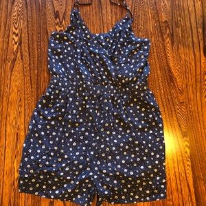 American Eagle blue floral romper